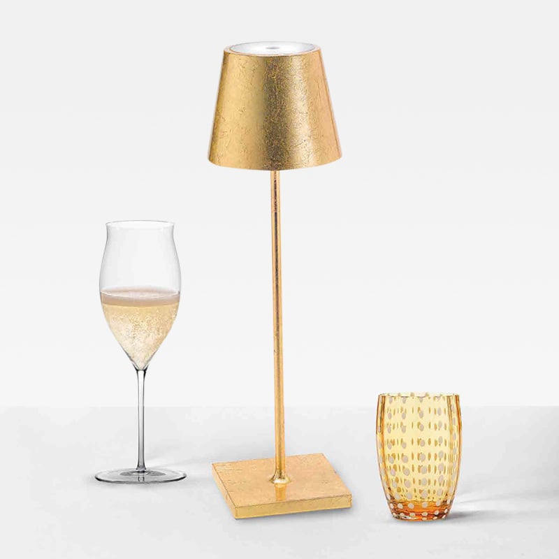 Zafferano Poldina LED-Tischleuchte – Wiederaufladbar, Dimmbar, 9+ Stunden Akku, In Gold & Anderen Farben