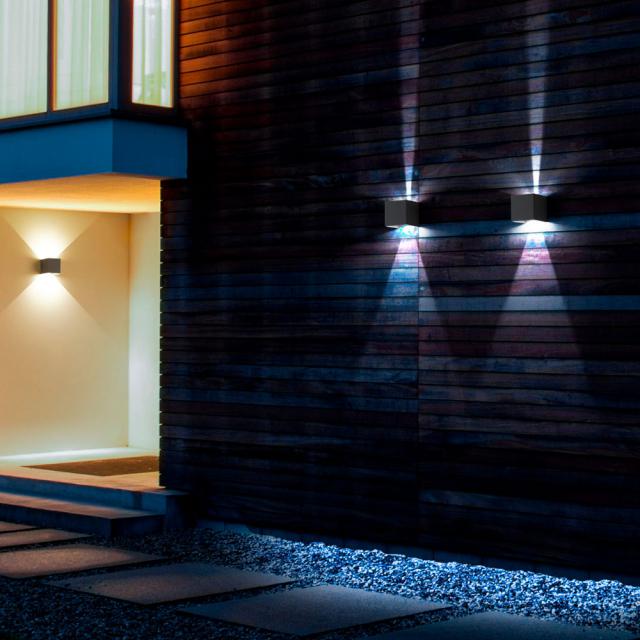 LED Wandlampe Außenbeleuchtung Haustür Strahler Leuchte Edelstahl BxH 13x49,8 cm 
