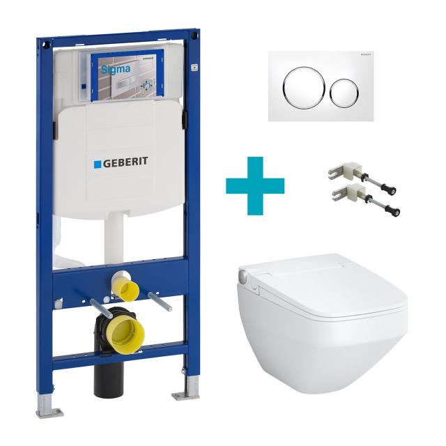 AM.PM Inspire V2.0 Dusch-WC mit WC-Sitz, Montage-& Anschlusszubehör und Sigma20 Drückerplatte