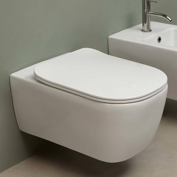 antoniolupi KOMODO Wand-Tiefspül-WC mit WC-Sitz Flat weiß matt, ohne Spülrand