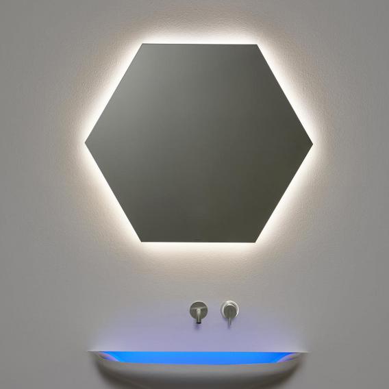 antoniolupi MODULO Sechseck-Spiegel mit LED-Beleuchtung
