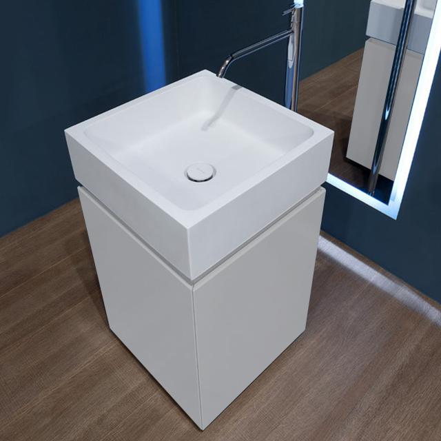 antoniolupi BLOKKO Handwaschbecken mit Waschtischunterschrank mit 2 Türen weiß matt, Waschtisch weiß matt