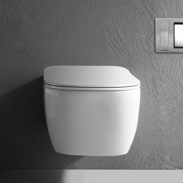 antoniolupi KOMODO Wand-Tiefspül-WC mit WC-Sitz Flat weiß, ohne Spülrand