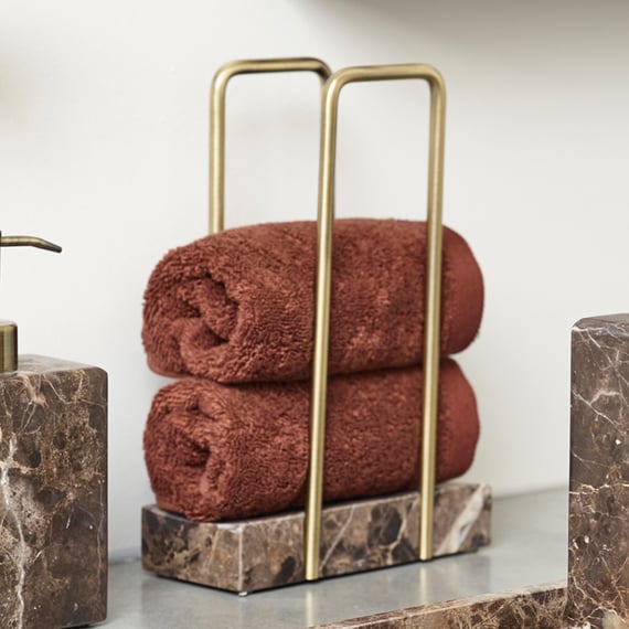 Aquanova Hammam Stone Bathroom Accessories Guest Towels Holder