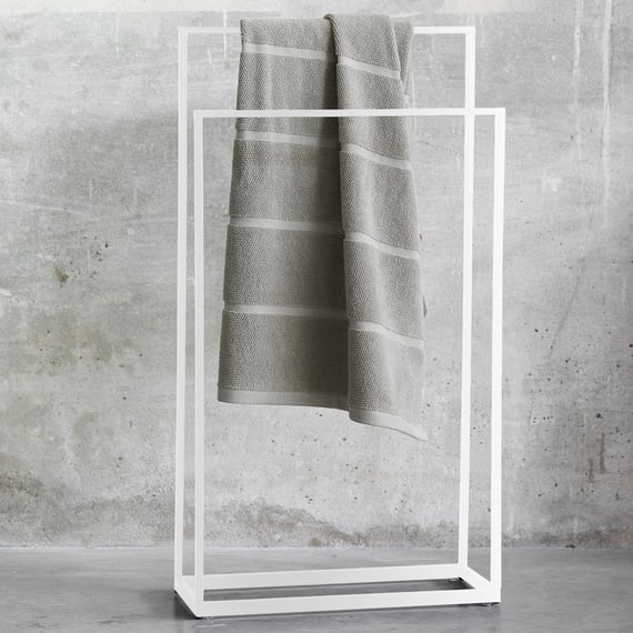 METAFORM Porte-Serviette Sur Pied En Verre Blanc Modèle Zero - Chromé