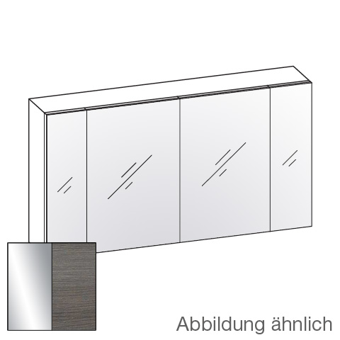 Artiqua 400 Spiegelschrank mit 4 Türen Front verspiegelt / Korpus graphit struktur