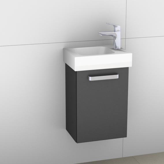 Artiqua 413 Handwaschbeckenunterschrank mit 1 Tür stahlgrau metallic, mit Griff B