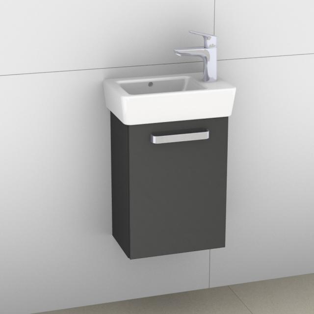 Artiqua 413 Handwaschbeckenunterschrank mit 1 Tür anthrazit hochglanz/anthrazit glanz
