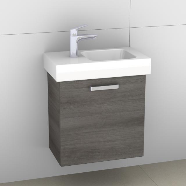 Artiqua 413 Handwaschbeckenunterschrank mit 1 Tür graphit struktur, mit Griff I