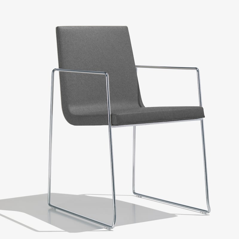 Andreu World Lineal Comfort Stuhl mit Armlehnen, Stoff, SO-0595#173,
