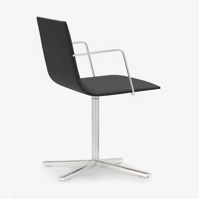 Andreu World Lineal Corporate Stuhl mit Armlehnen, Echtleder, SO-0779#1824,