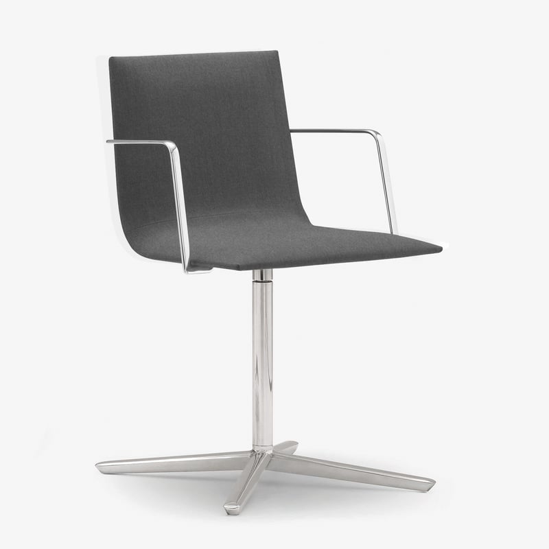 Andreu World Lineal Corporate Stuhl mit Armlehnen, Stoff, SO-0779#173,