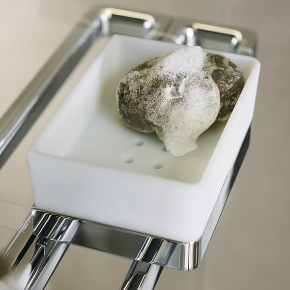 Ripiano Doccia AXOR Universal 150mm – Vetro E Metallo – Fissaggio A Parete – Cromo