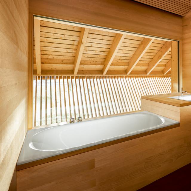 Bette Comodo Rechteck-Badewanne, Einbau, mit seitlichem Überlauf weiß