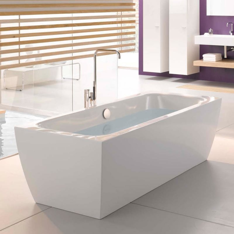 Bette Cubo Silhouette freistehende Badewanne Wanne weiß, Ablaufgarnitur weiß - 8431-000CFXXK ...