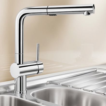 Blanco Linus-S Vario Einhebelmischer, Auslauf ausziehbar chrom - 518406 | REUTER