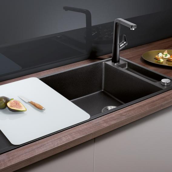 Blanco Axia III XL 6 S Küchenspüle mit Restebecken und Abtropffläche, drehbar anthrazit, mit Glasschneidbrett