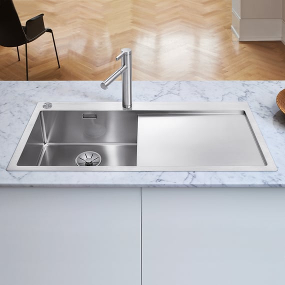 Blanco Claron kitchen sink stainless steel silk gloss