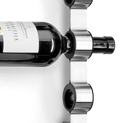 Blomus CIOSO wall-mounted wine bottle holder brushed stainless steel