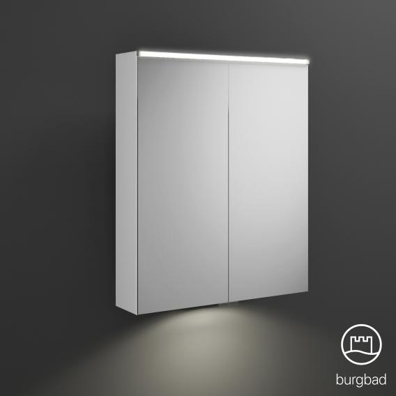 Burgbad Eqio Spiegelschrank mit Beleuchtung und 2 Türen weiß glanz, mit Waschtischbeleuchtung