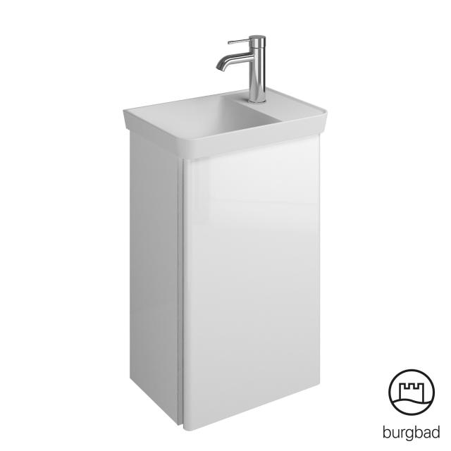 Burgbad Iveo Handwaschbecken mit Waschtischunterschrank mit 1 Tür weiß hochglanz