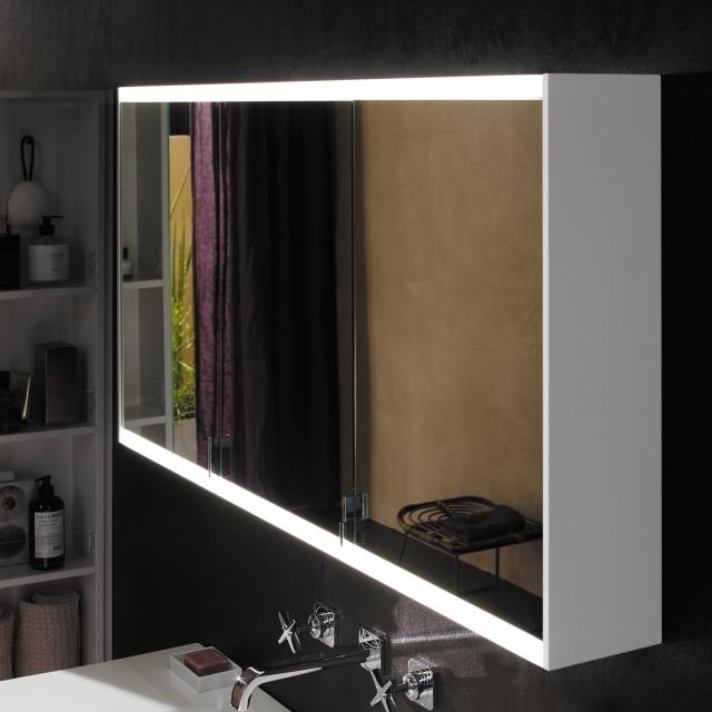 Burgbad Yso Spiegelschrank mit Beleuchtung und 3 Türen verspiegelt/weiß matt