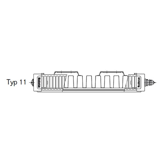 Buderus Logatrend Flachheizkörper-Ventil-Kompakt Mittenanschluss Breite  2300 mm, Leistung 1964 Watt - 7750202423