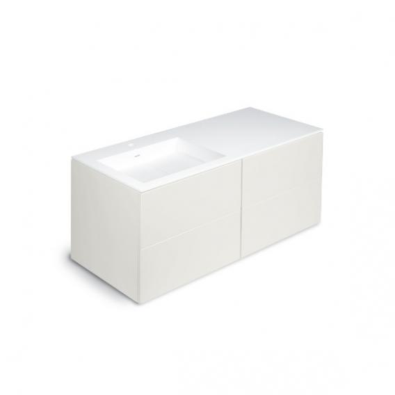 Cosmic Block Waschtisch mit Waschtischunterschrank mit 4 Auszügen weiß matt
