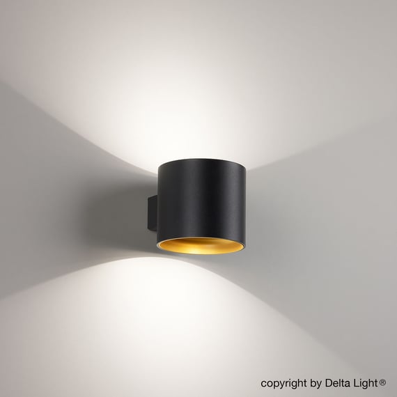 Delta Light Orbit Led Wandleuchte Schwarz Matt Gold 271 04 93 Ed8 B