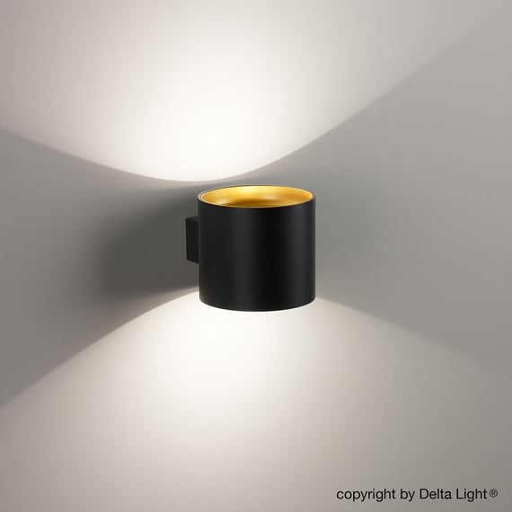 Delta Light Orbit Led Wandleuchte Schwarz Matt Gold 271 04 93 Ed8 B