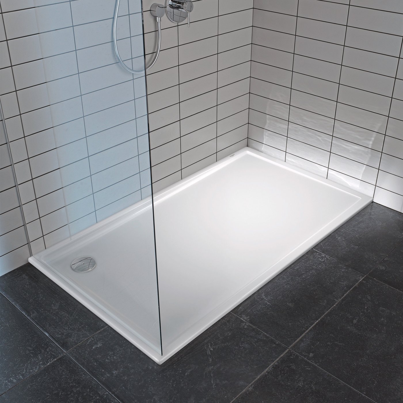 Dreamline SlimLine Neo-Duschwanne In Weiß, 96,5x96,5 Cm – Flache Duschbasis Mit Mittigem Ablauf Für Einfache Montage
