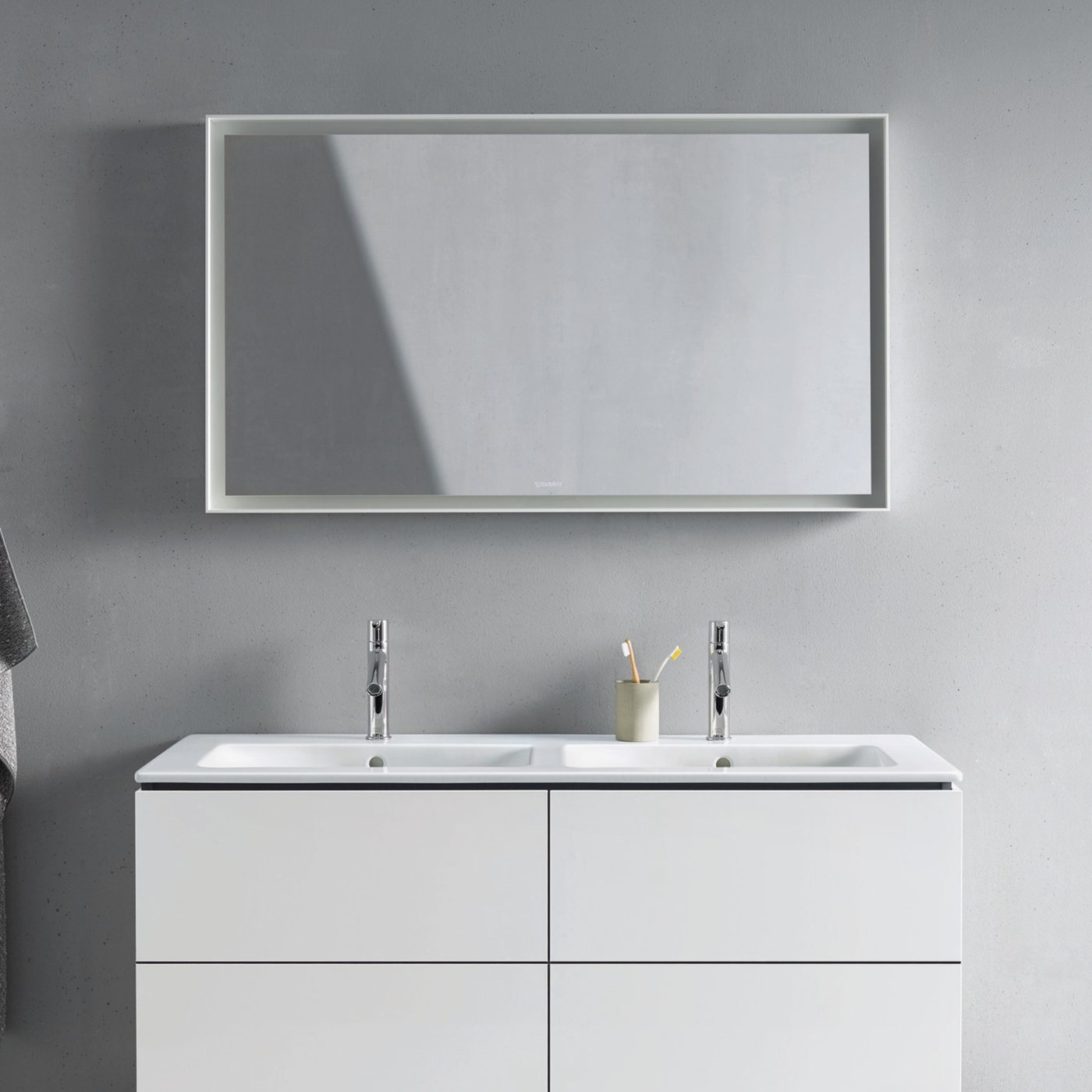 Duravit L-Cube Spiegel mit Spiegelheizung, weiß matt - LC7383018180100 ...