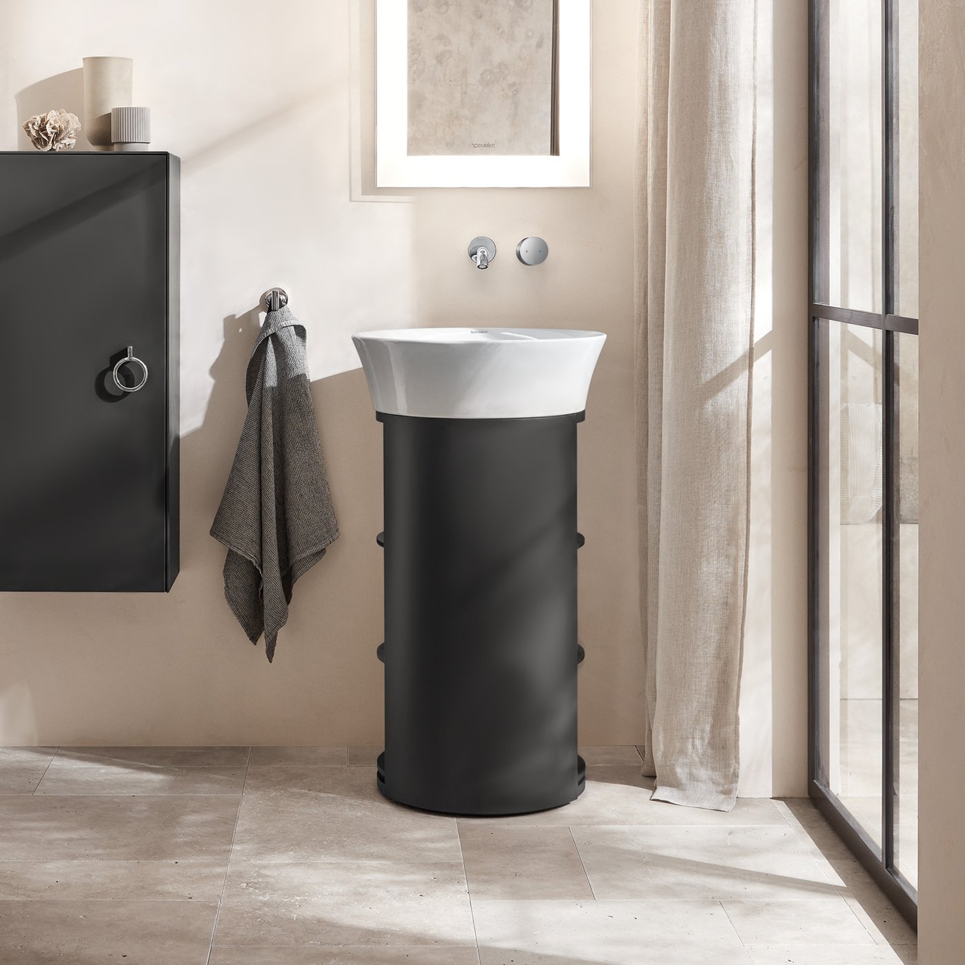 Duravit White Tulip Vanity Unit With Open Compartment Natural Oak silk Duravit White Tulip Vanity Unit With Open Compartment Natural Oak silk