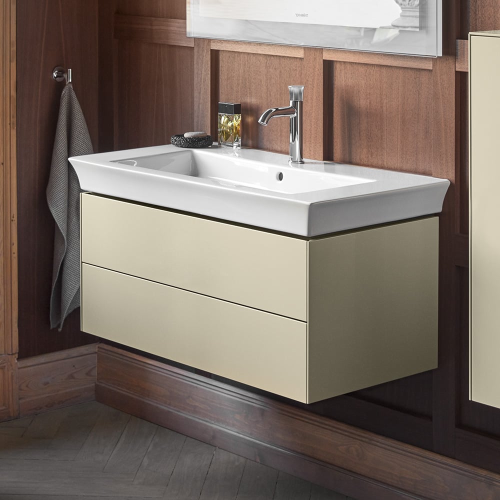 Duravit White Tulip Vanity Unit 2 Pull out Compartments Silk Matt Duravit White Tulip Vanity Unit 2 Pull out Compartments Silk Matt