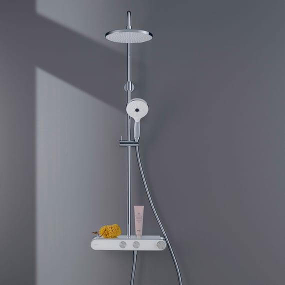 Duravit Shower Systems Duschsystem, Thermostat chrom/weiß 