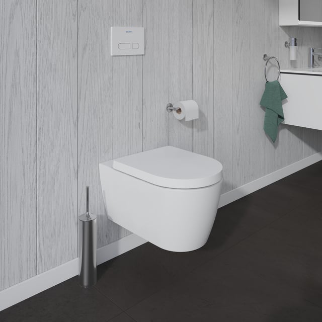 Duravit ME by Starck wall-mounted toilet with DuraShield, silk matt ...