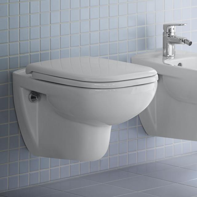 Duravit D-Code Wand-Tiefspül-WC Set, mit WC-Sitz mit Spülrand, weiß, mit HygieneGlaze