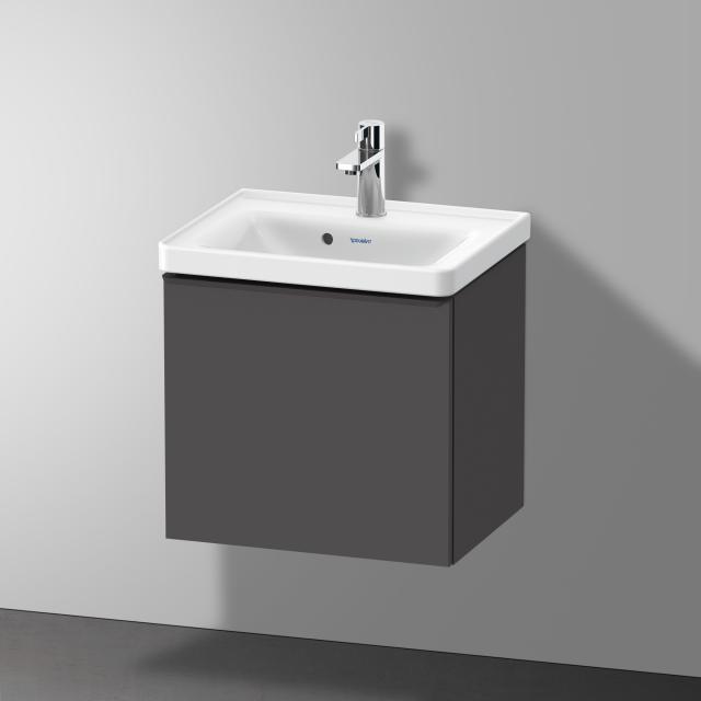 Duravit D-Neo Handwaschbecken mit Waschtischunterschrank mit 1 Auszug graphit matt, WT weiß, mit WonderGliss, mit 1 Hahnloch