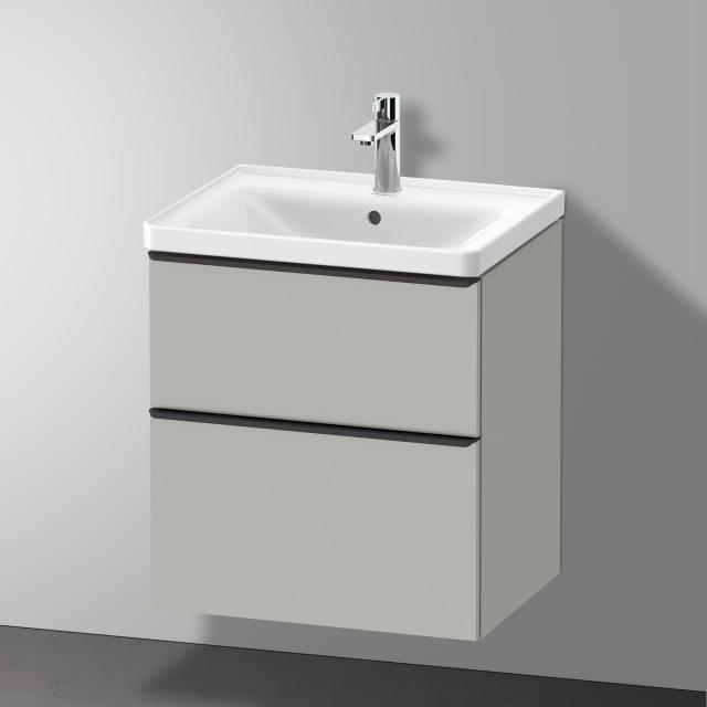 Duravit D-Neo Waschtisch mit Waschtischunterschrank mit 2 Auszügen betongrau matt, WT weiß, mit 1 Hahnloch