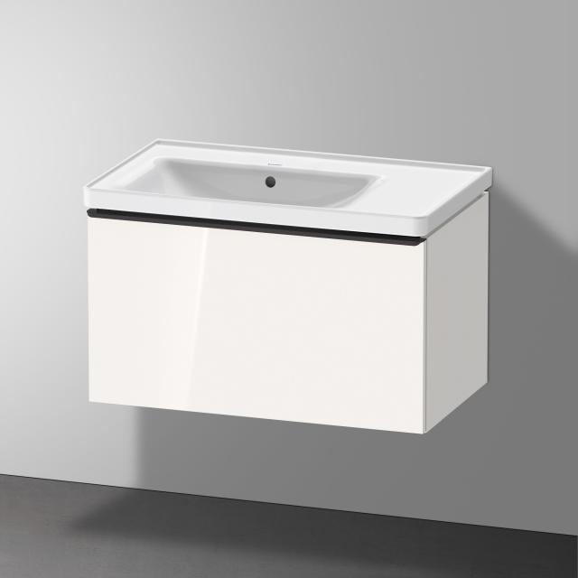 Duravit D-Neo Waschtisch mit Waschtischunterschrank mit 1 Auszug weiß hochglanz, WT weiß, ohne Hahnloch