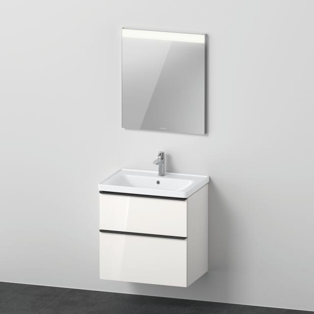 Duravit D-Neo Waschtisch und Waschtischunterschrank und Spiegel weiß hochglanz/verspiegelt/weiß matt, WT weiß