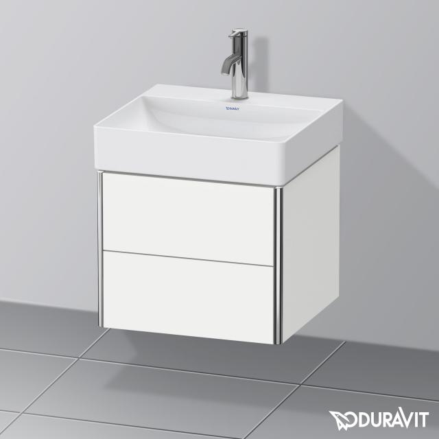 Duravit DuraSquare Waschtisch mit XSquare Waschtischunterschrank mit 2 Auszügen weiß, mit 1 Hahnloch