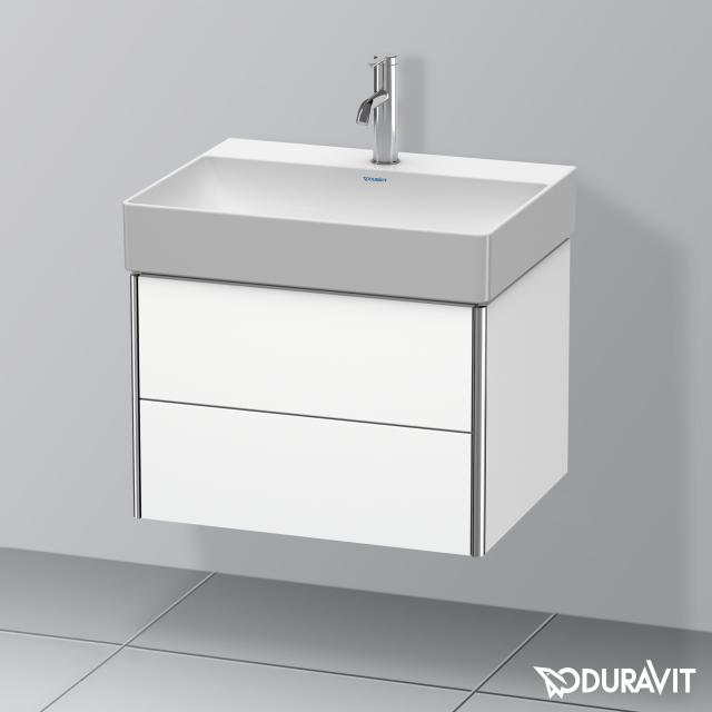 Duravit DuraSquare Waschtisch mit XSquare Waschtischunterschrank mit 2 Auszügen weiß, mit 1 Hahnloch
