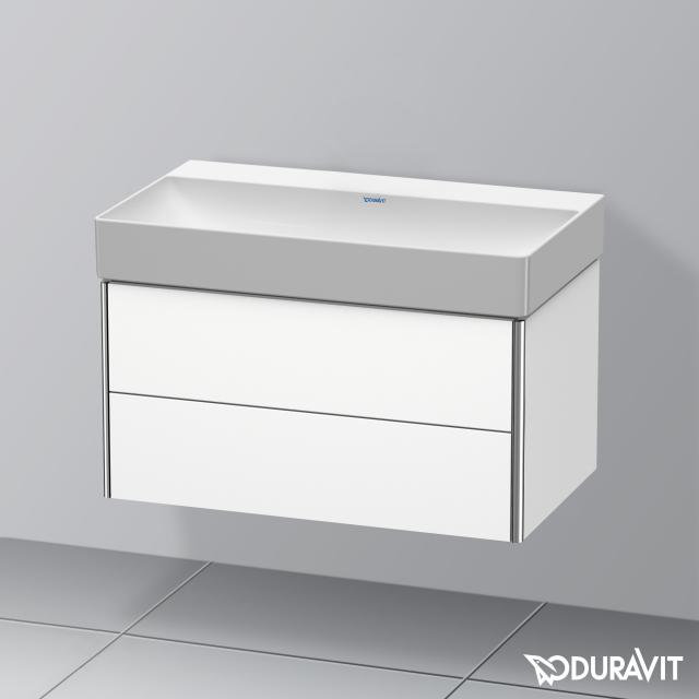 Duravit DuraSquare Waschtisch mit XSquare Waschtischunterschrank mit 2 Auszügen weiß, ohne Hahnloch