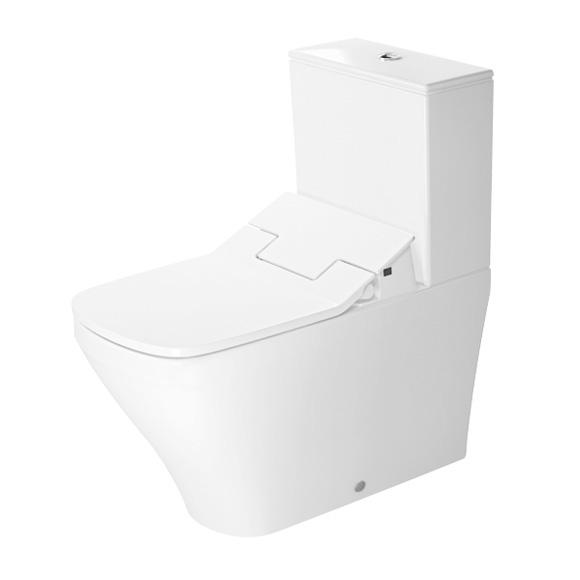 Duravit DuraStyle Stand-Tiefspül-WC Set, mit NEUEM SensoWash Slim WC-Sitz und Spülkasten weiß, mit WonderGliss, Spülkasten mit Anschluss unten links