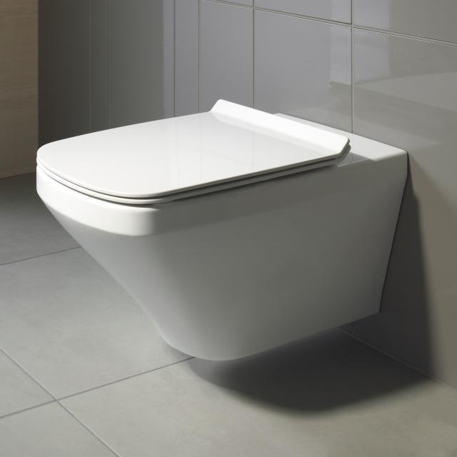 Duravit DuraStyle Wand-Tiefspül-WC Set, mit WC-Sitz ohne Spülrand, weiß, mit WonderGliss