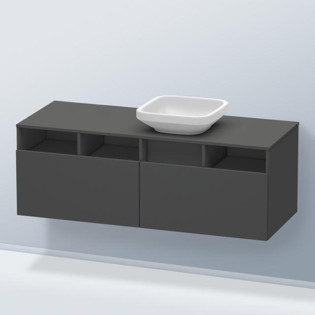 Duravit DuraStyle Waschtischunterschrank für Aufsatzwaschtisch mit 2 Auszügen und 3 offenen Fächern graphit matt