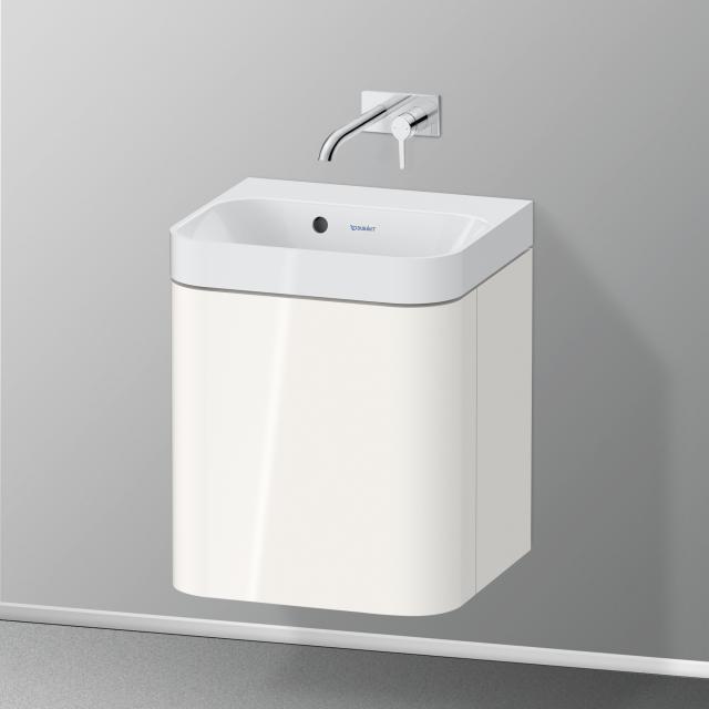 Duravit Happy D.2 Plus Handwaschbecken mit Waschtischunterschrank mit 1 Tür ohne Hahnloch, weiß hochglanz