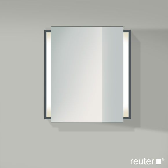 Duravit Ketho Spiegelschrank mit Beleuchtung und 1 Tür graphit matt