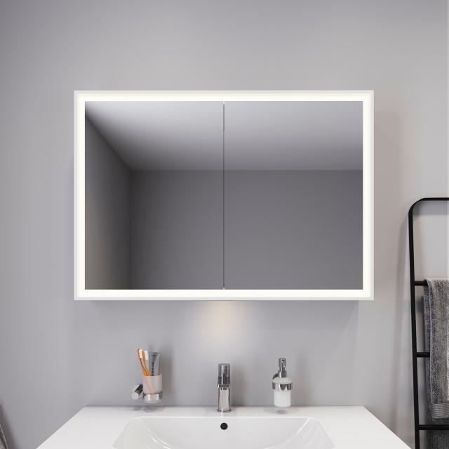 Duravit L-Cube Spiegelschrank mit Beleuchtung und 2 Türen Aufputz, mit Waschplatzbeleuchtung